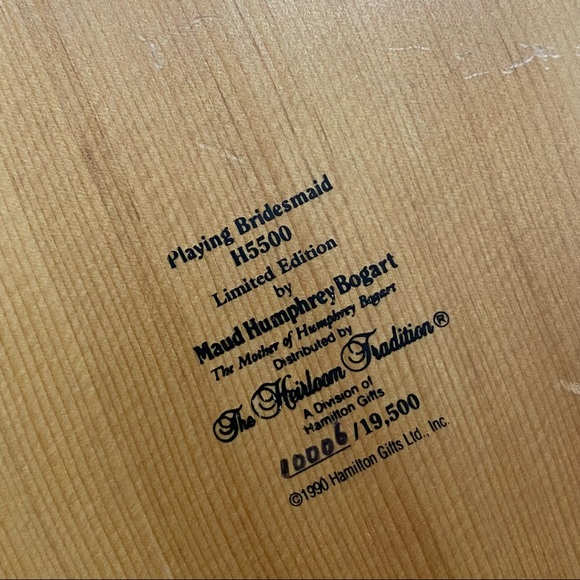 Vintage 1990 Maud Humphrey Bogart Playing Bridesmaid Limited Edition Figurine - Picture 14 of 14